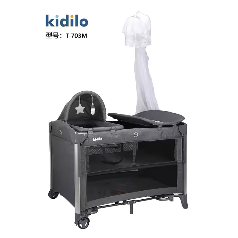 سرير أطفال Kidilo T-703M للمواليد قابل للحمل وسهل التخزين