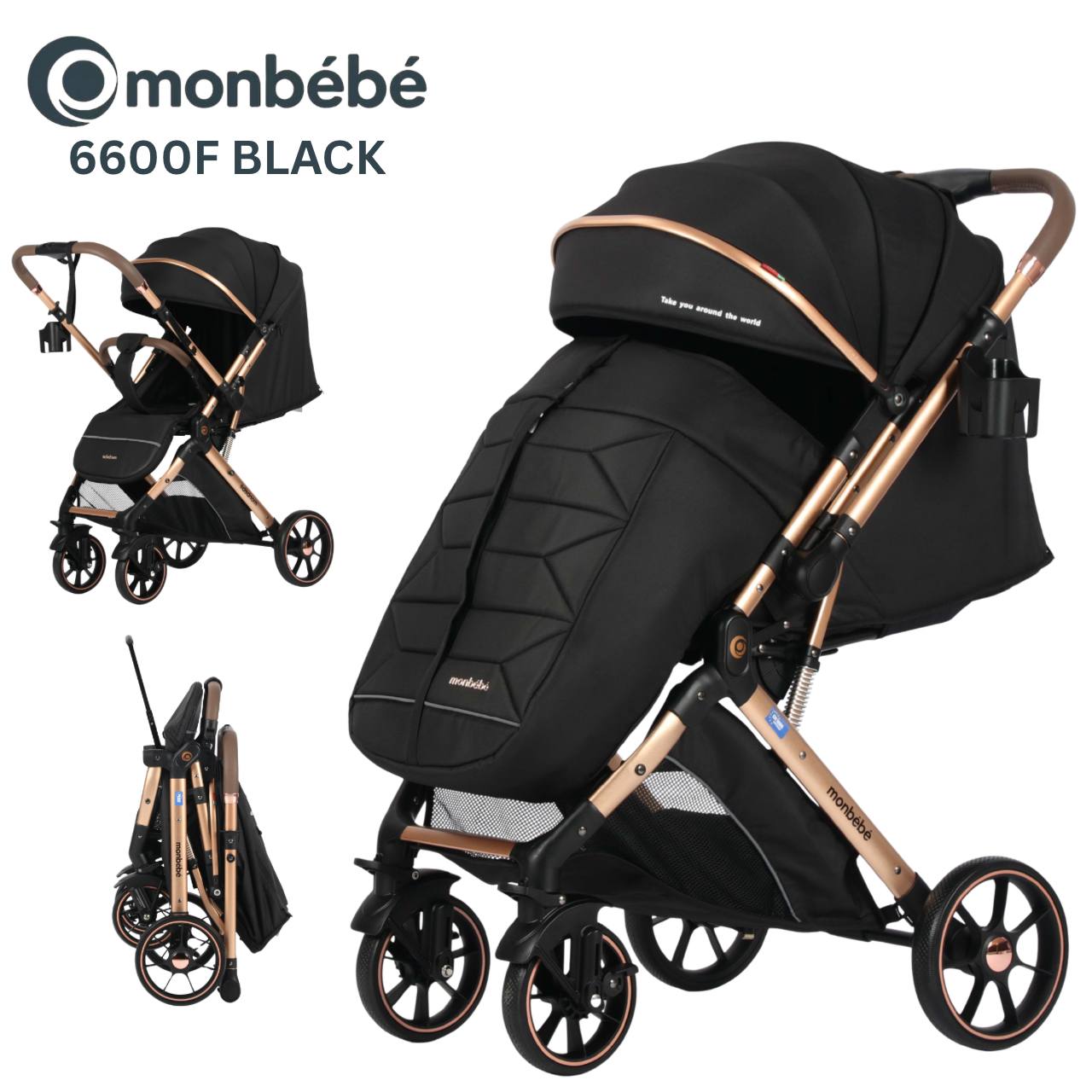 MonBébé  6600F عربة أطفل خفيفة وقابلة للطي للسفر